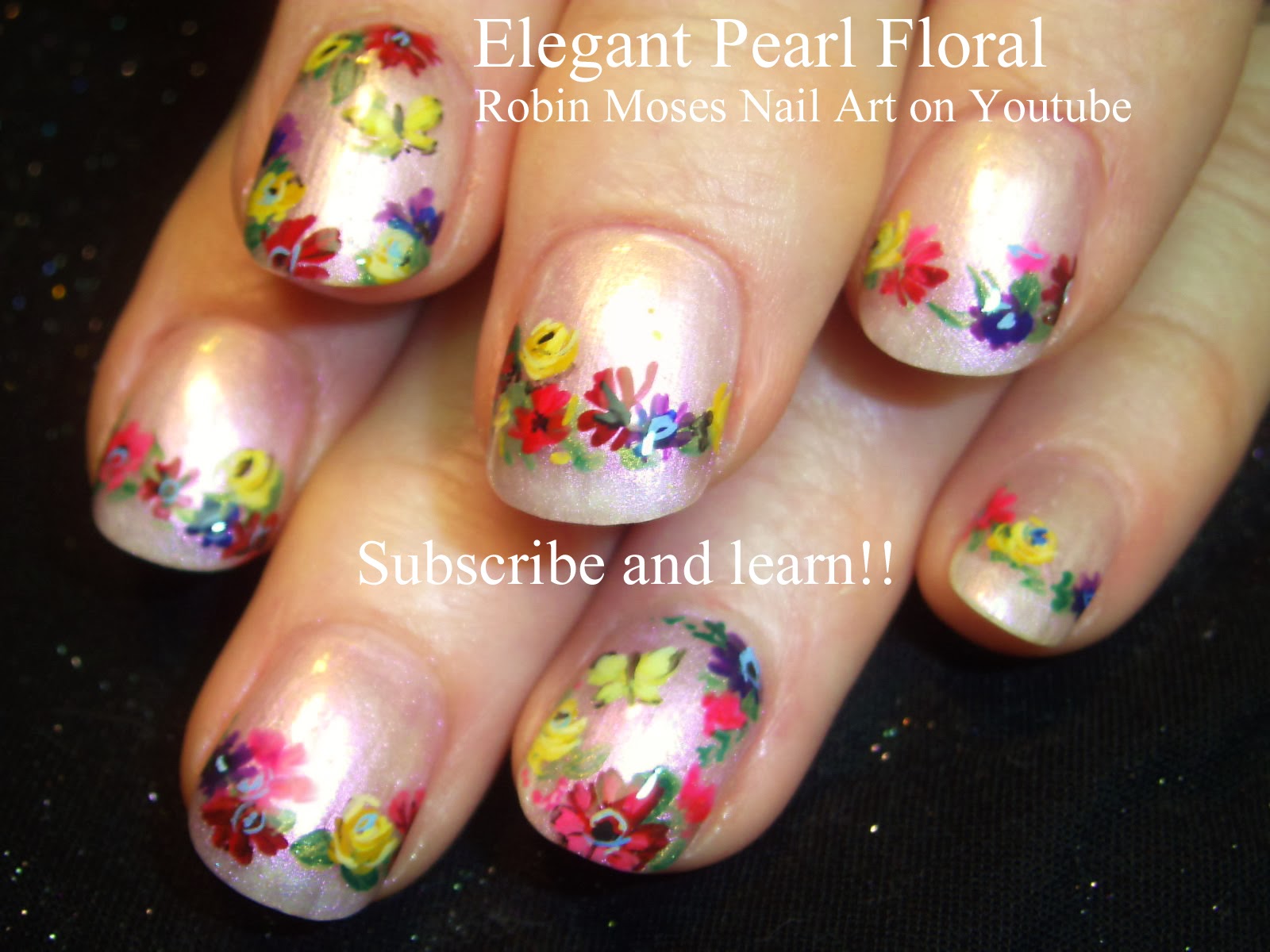 Nail Art by Robin Moses "flower nails" "flower nail art" "foil nail