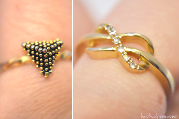 Pyramid Ring and Infinity Gold Ring