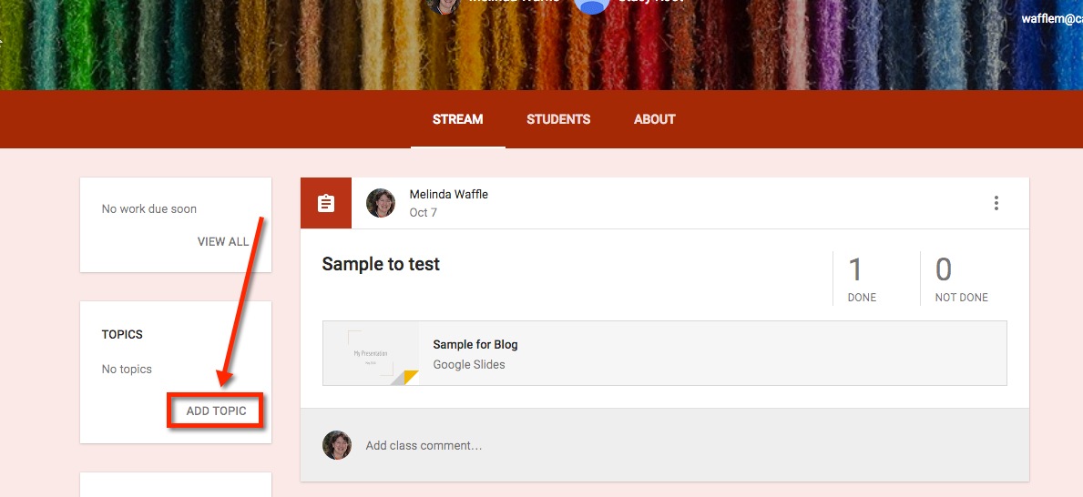Google Classroom Using Topics