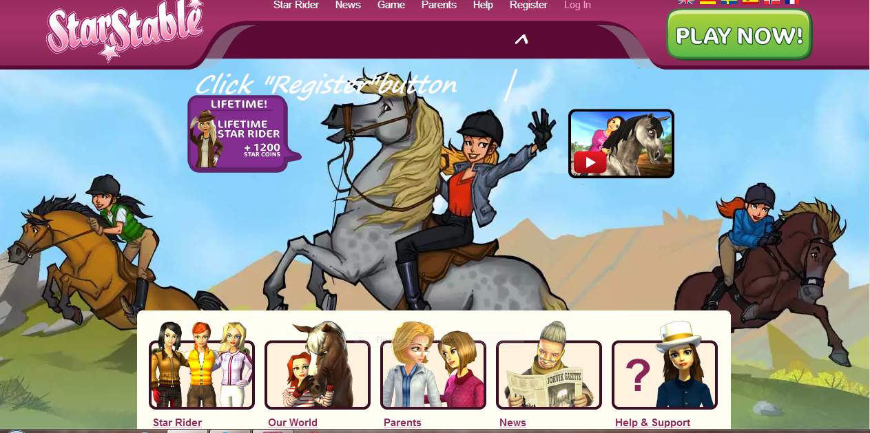 StarStable-FanBlog: How to make register in StarStableOnline