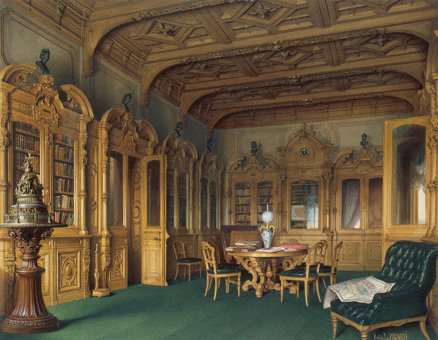 Mansion of Baron A.L. Stieglitz. The Library Luigi Premazzi Endless Paintings
