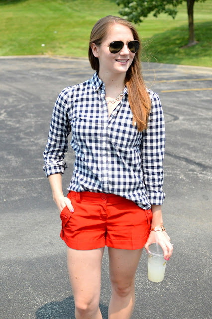 TGIF: Going Casual with Hot Pink Shorts and Gingham