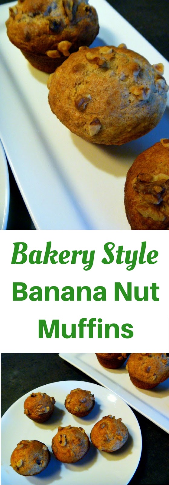 Slice of Southern Bakery Style Banana Nut Muffins