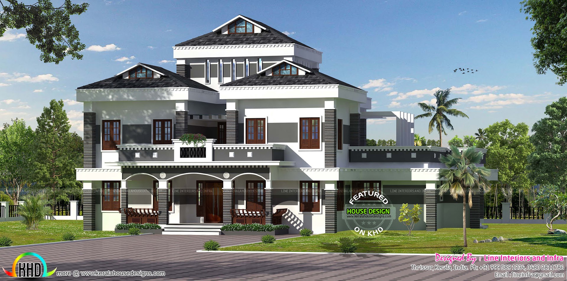 Luxury modern roof home in 3390 sq-ft - Kerala home design and floor plans