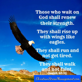 Those who wait on God shall renew their strength. They shall rise up with wings like eagles. They shall run and not get tired. They shall walk and not faint. Isaiah 40:31