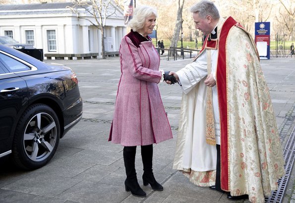 The Duchess of Cornwall attended the Brooke charity Christmas Carol Service at Guards’ Chapel