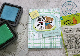 Two Puppy Pals Cards by May Guest Designer Anika Mercier | Puppy Pals Stamp Set, Plaid Stencil Set by Newton's Nook Designs #newtonsnook #handmade