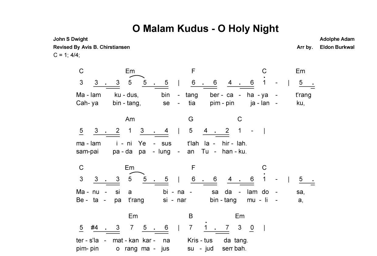 Not Angka Lagu O Holy Night – Artikel Terbaik