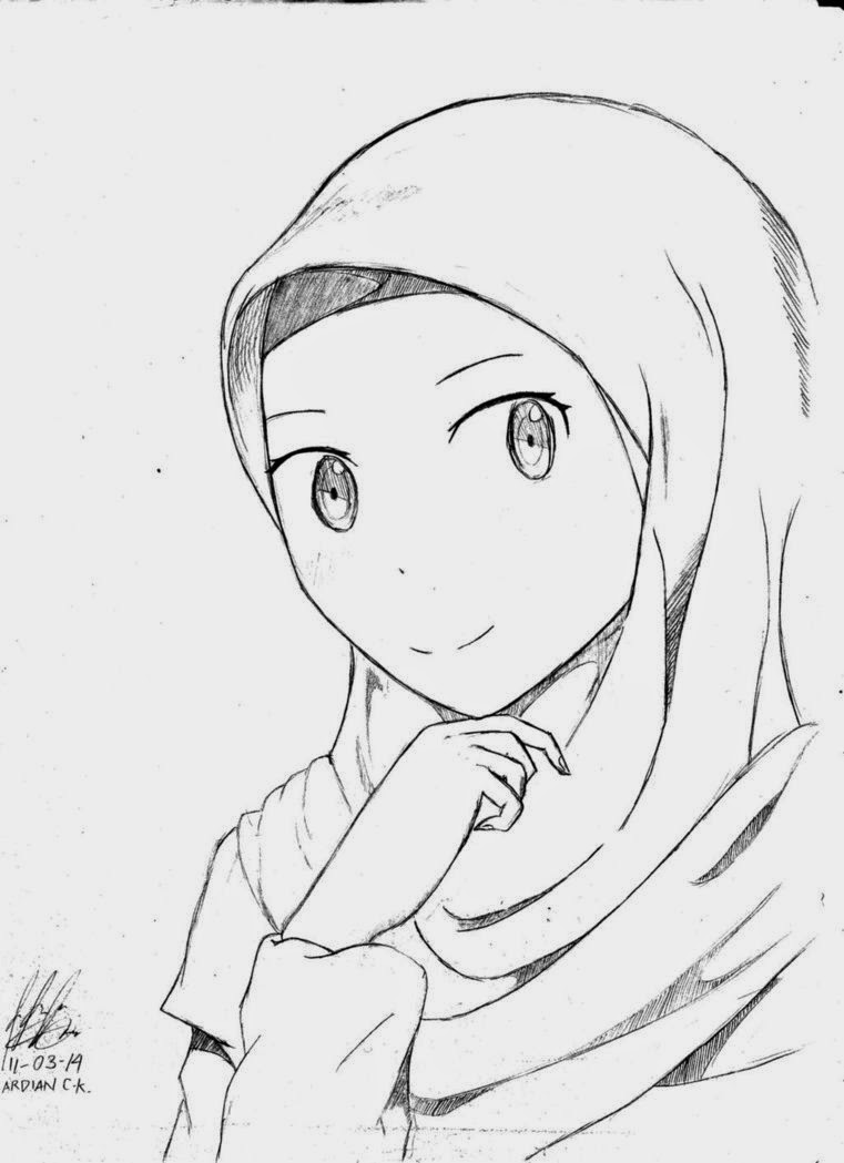 New Hijab 2014: hijab girl sketch