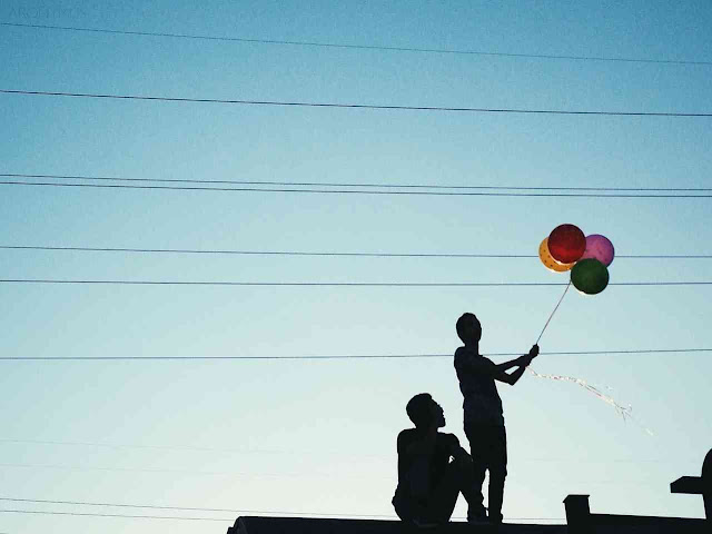 Balloon in blue sky