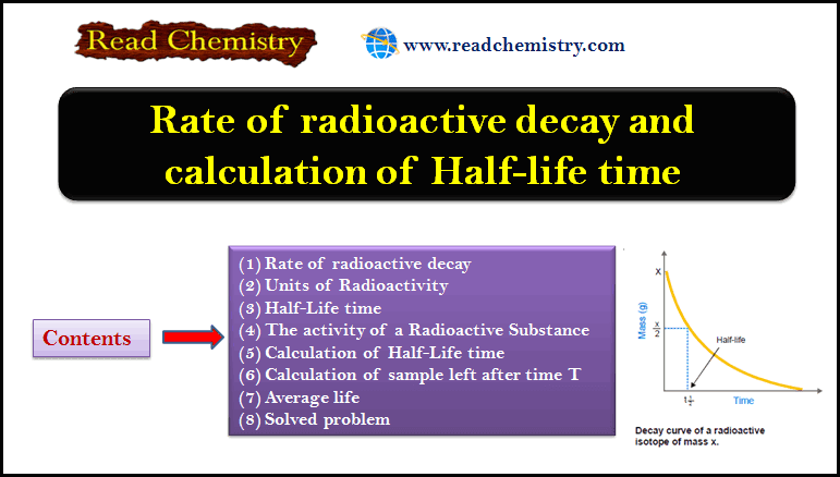 Half-life time and radioactive decay: Equations, Calculations