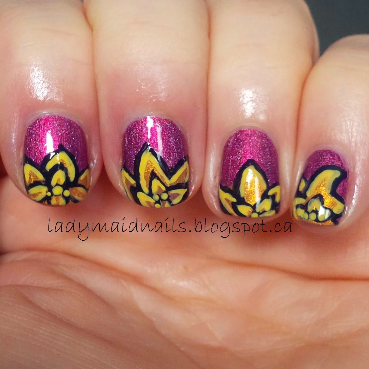 Lady Maid Nails: Copycat Look of the week, Lotus Flowers by @Bwlblogger
