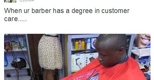 Kinnakas Blog: When Your Barber Has A Degree In Customer Care (photo)