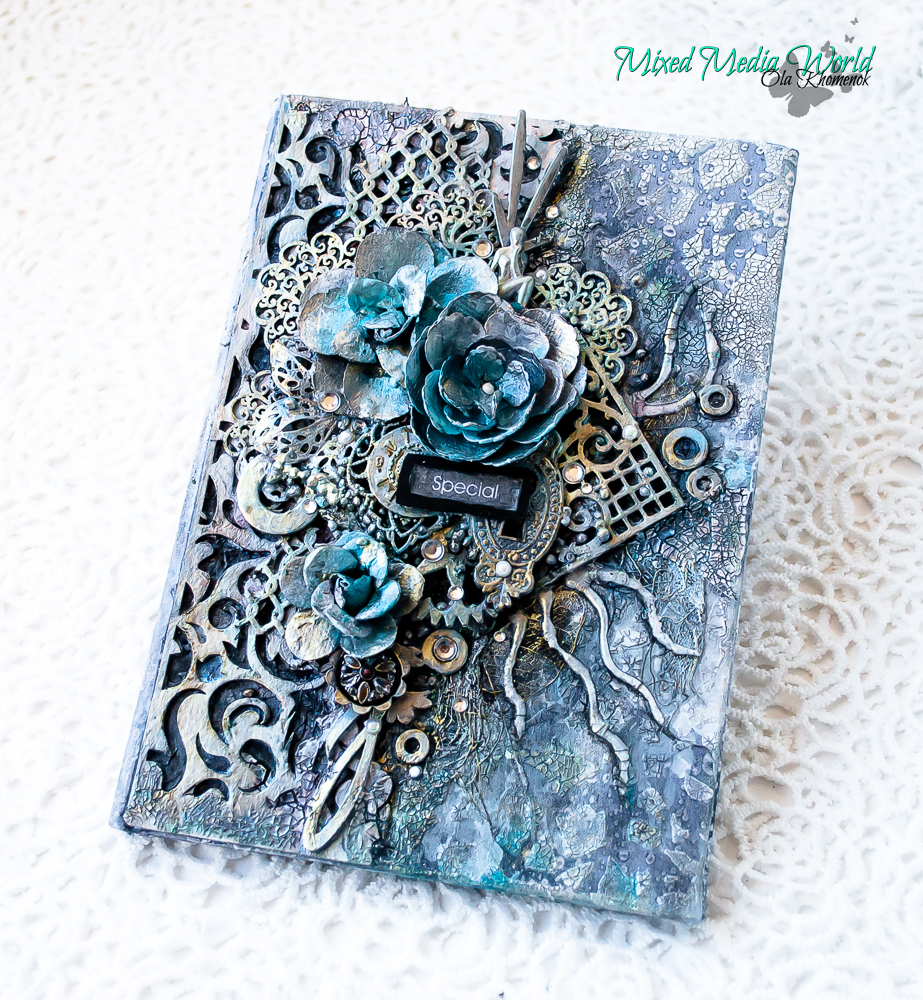 LikeArtStudio by Ola Khomenok Mixed Media World challenge. Frozen notebook