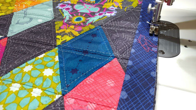 End Game mini quilt with fussy cut Seventy-Six fabrics by Alison Glass