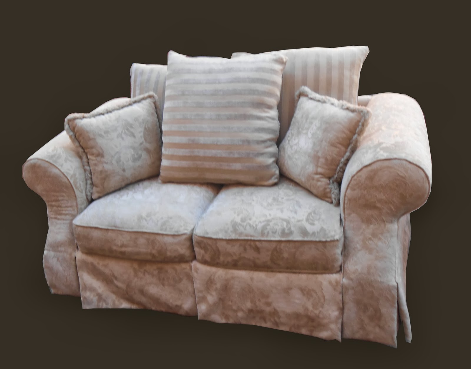 Uhuru Furniture & Collectibles Scatterback Pillow Loveseat in Beige