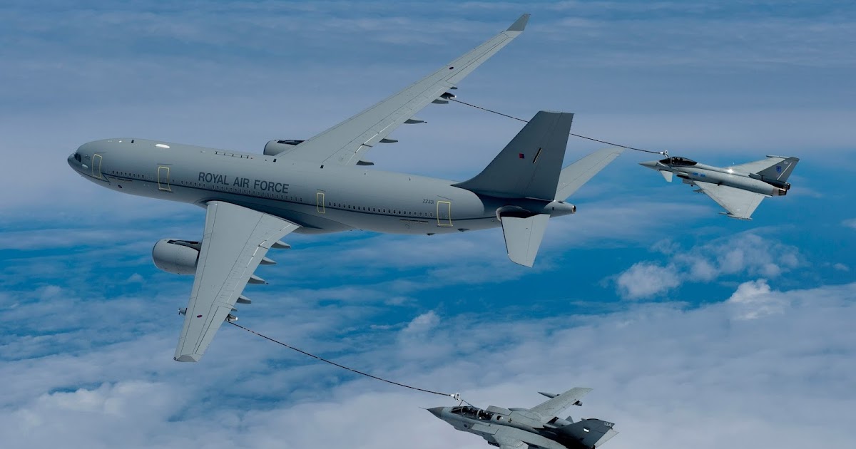 Raf A330 Voyager Air Refuels Eurofighter Typhoon And