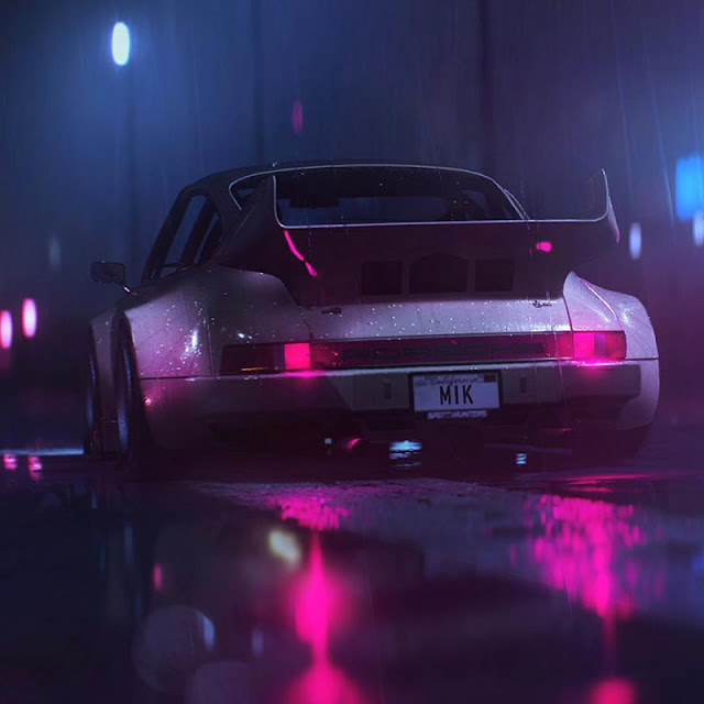 Retro Porsche In Rain Wallpaper Engine | Download Wallpaper Engine