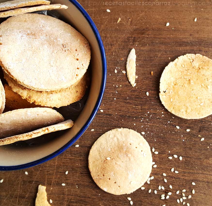  Crackers / Galletas de arroz sin gluten con sésamo