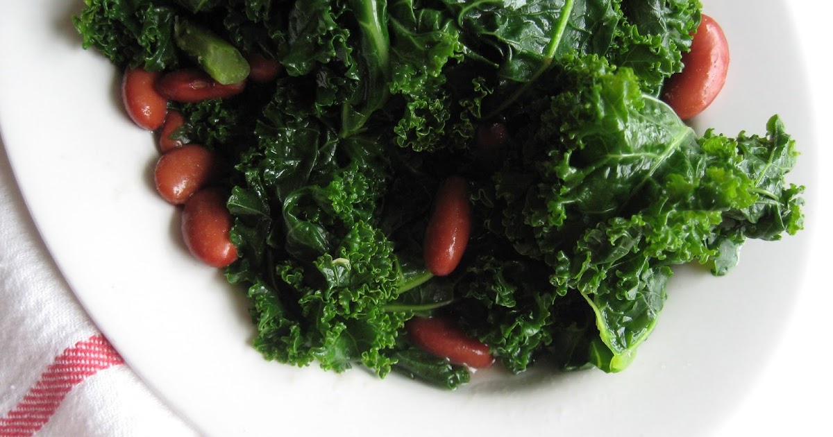she's in the kitchen wilted kale with garlic and kidney beans