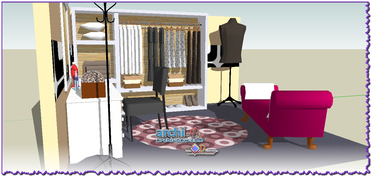 Download Sketchup 3D file dressing room 3DDWG 3D Models for free