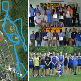 ASC 5k XC Course, Coach Moore with all, 2000 Mens T&F Team with Coach Moore, at XC Start