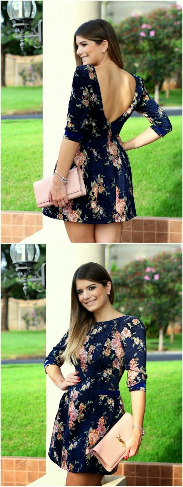 Fαshiση Gαlαxy 98 ☯ Floral printed back less dress