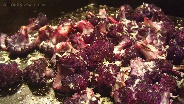 The Rising Spoon Blog: Roasted Purple Cauliflower with Parmesan, Lemon & Garlic 