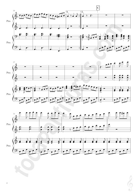 2 Tarantella Napolitana Partitura de Piano a 4 Manos Tradicional para Profesores y Estudiantes Pianistas Piano Sheet Music Four Hands Teacher - Student