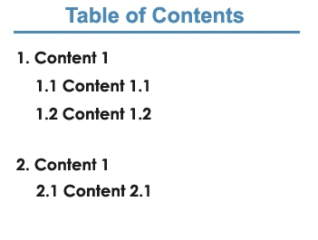 How to create table of contents in blogger