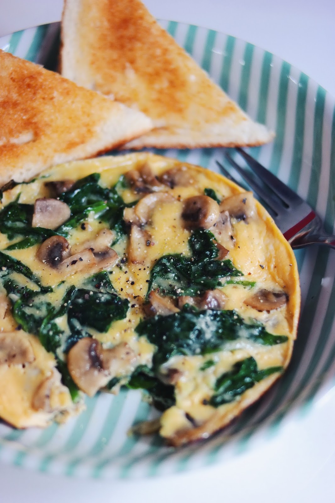 Easy OneEgg Spinach, Mushroom & Parmesan Frittata — The Good Weekender