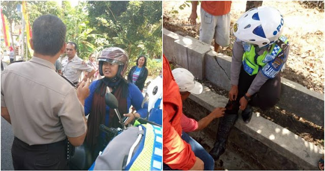 Cewek ini Kabur dari Razia Lalin, Lalu Tabrak Polisi. Waduh Mbak....