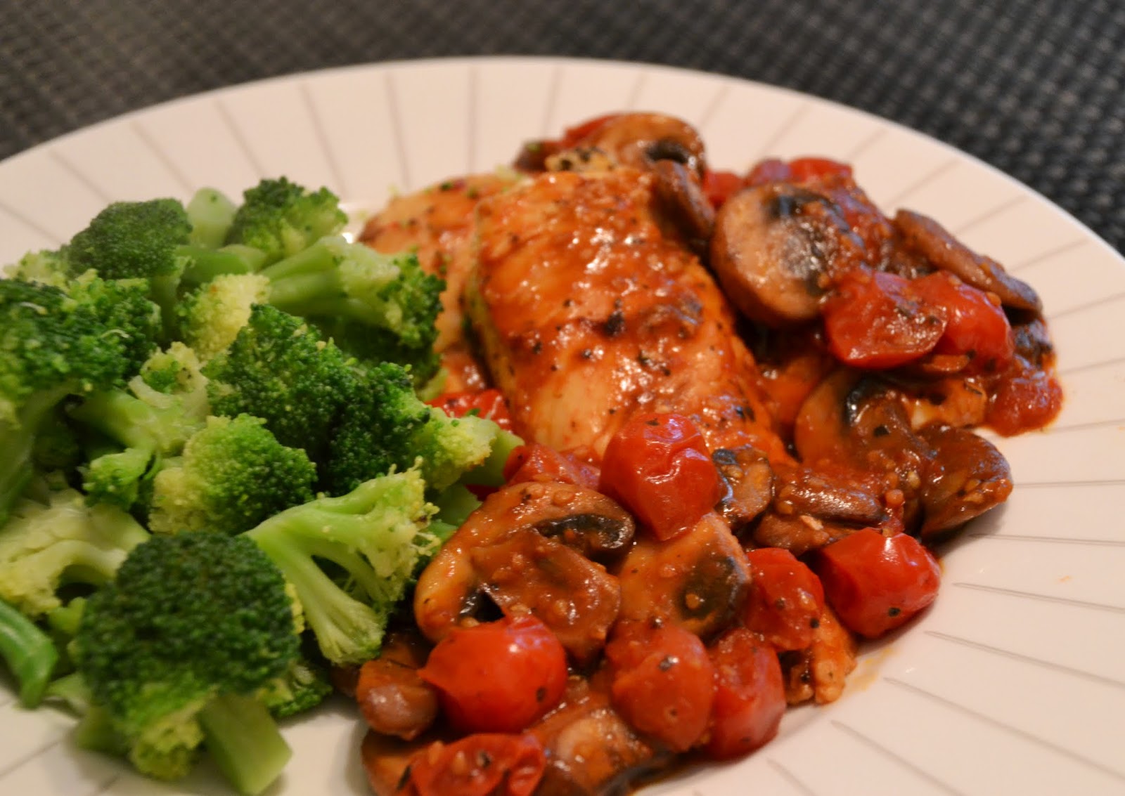 Much Ado About Somethin Chicken with Tomato and Mushrooms