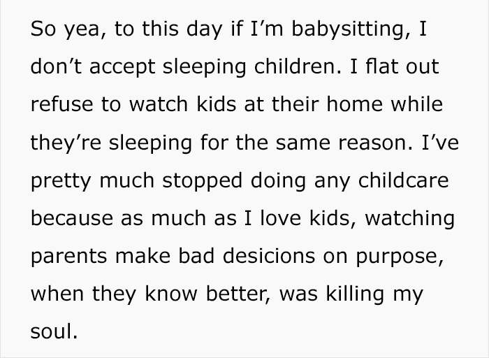 Babysitter Explains Why She Never Accepts Kids Who Are Sleeping