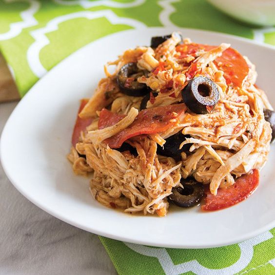 No Carb Slow Cooker Pepperoni Chicken