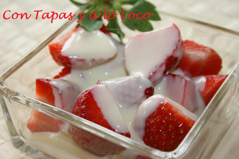 Fresas con crema de leche