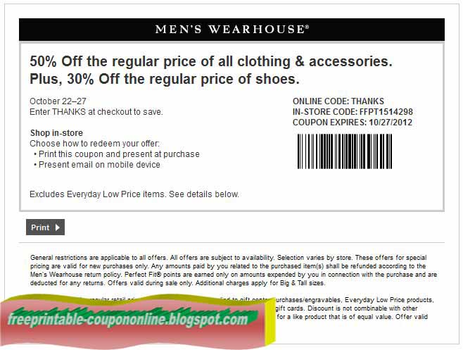 Printable Coupons 2018 Men s Wearhouse Coupons Printable Coupons 2018 Men s Wearhouse Coupons