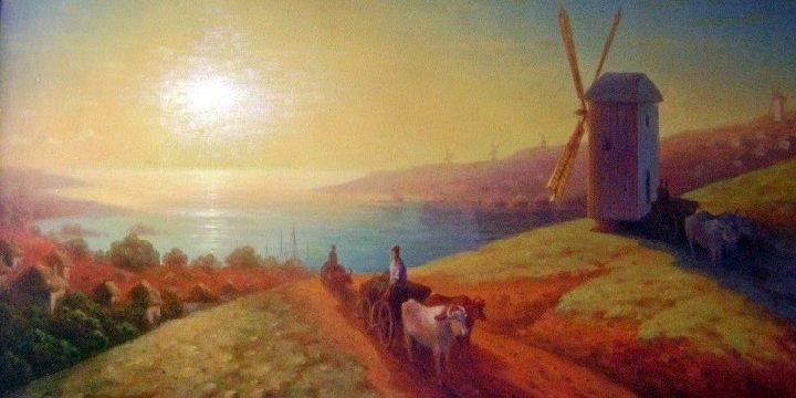 Картина мельница айвазовский. Айвазовский мельница на берегу реки 1880.
