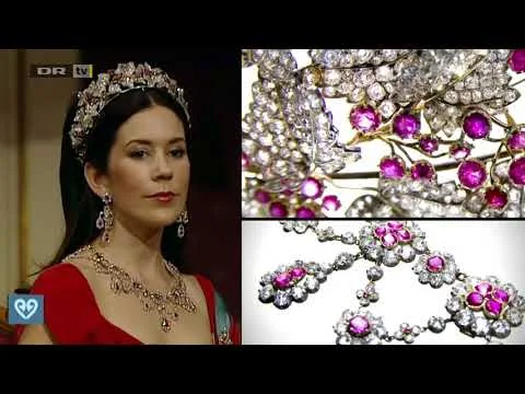 Crown Princess Mary of Denmark, wife of guest of honour Crown Prince Frederik, was stunning in the Diamond, Ruby and Spinel Necklace tiara