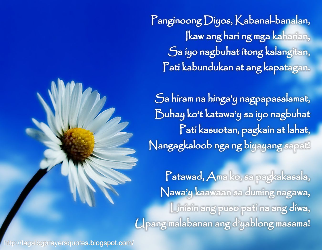Tagalog Prayers and Christian Quotes: Tagalog Prayer Poem