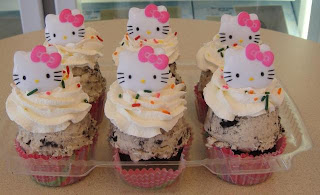 Hello Kitty cookie dough icecream cupcake dessert