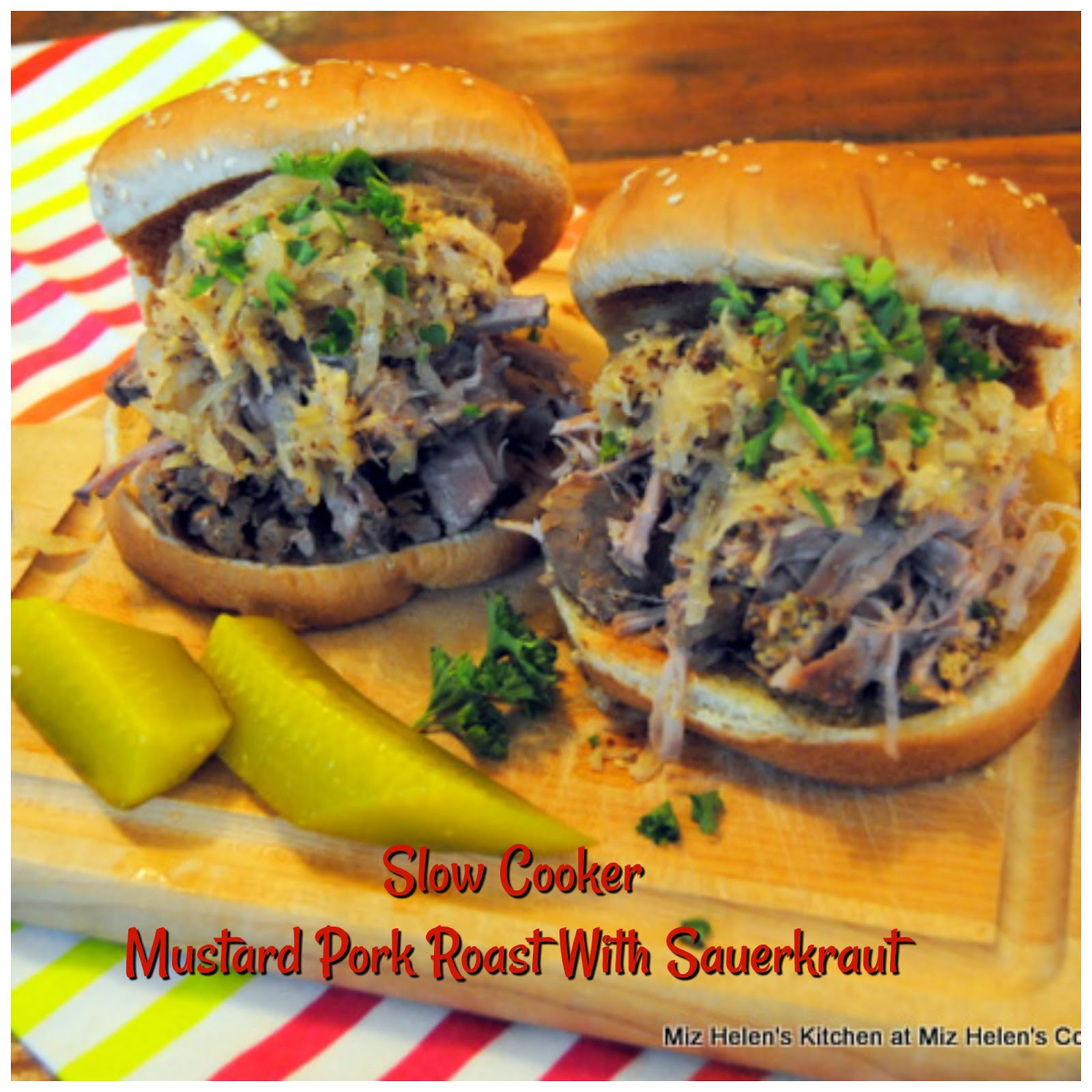 Slow Cooker Mustard Pork Roast With Sauerkraut