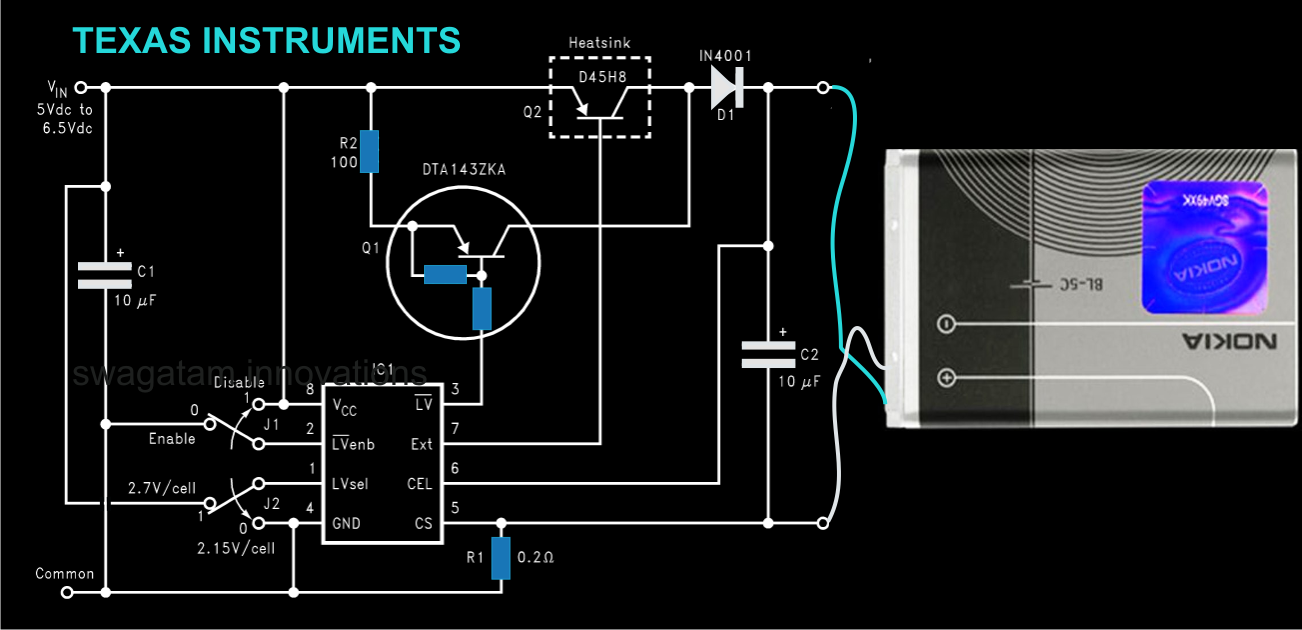 Current Controlled Li-Ion Battery Charger Circuit