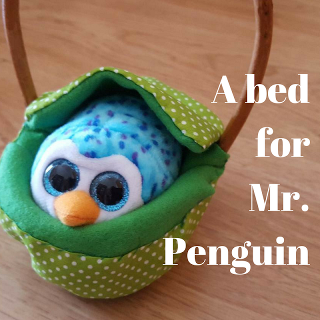 A bed for Mr. Penguin, toy bed A bed for Mr. Penguin, toy bed