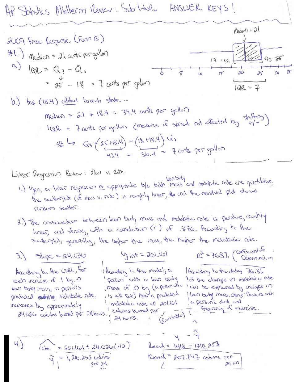 Ap statistics summer work picture