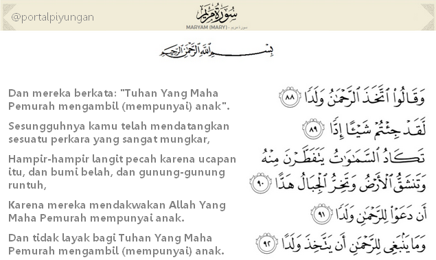 Allah Punya Anak Perkataan Yang Sangat Mungkar Yang Hampir Membuat Langit Pecah Bumi Terbelah Gunung Runtuh Portal Islam