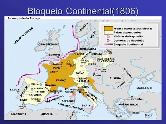 mapa do bloqueio continental
