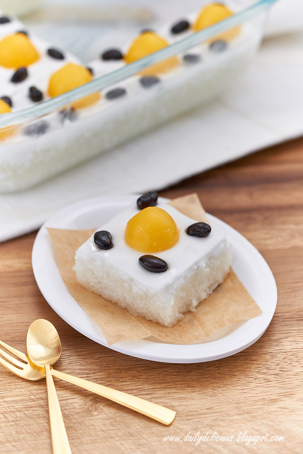dailydelicious Sweet Sticky Rice with Coconut Milk Topping ข้าวเหนียว