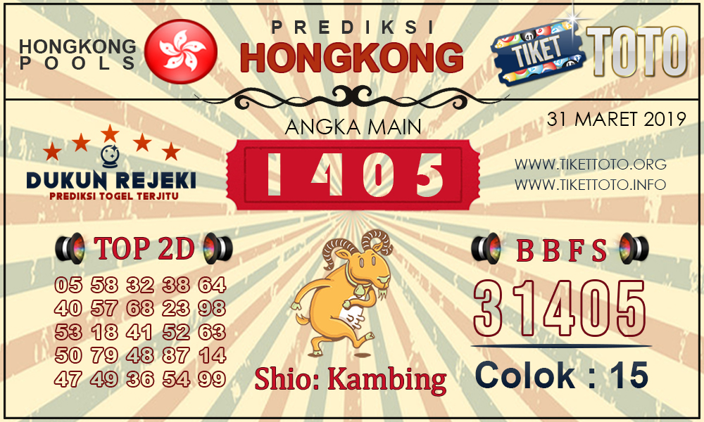 Prediksi Togel HONGKONG TIKETTOTO 31 MARET 2019
