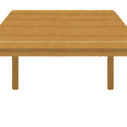木のテーブルのイラスト（正面）